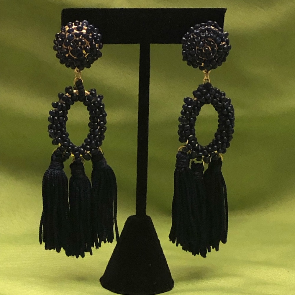 Elegant bead and tassel earrings.